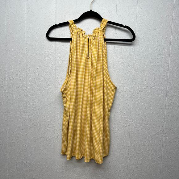 Adrianna Papell Gingham Print Womens Top XL Flowy Beachy Chic Feminine Relaxed - Picture 6 of 12